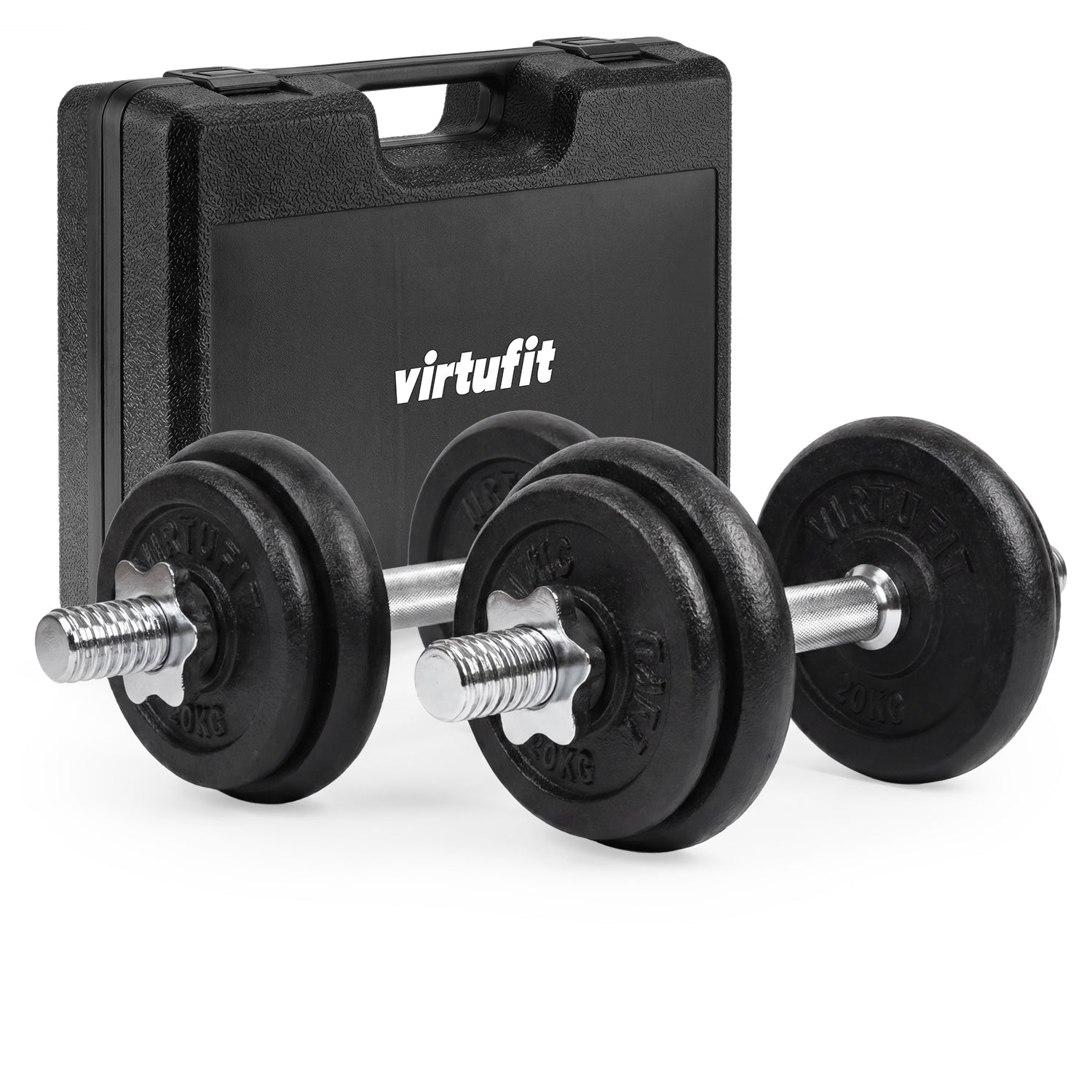 VirtuFit Verstelbare Dumbbellset Pro 20 kg - 2 x 10 kg - Inclusief koffer - Tweedekans