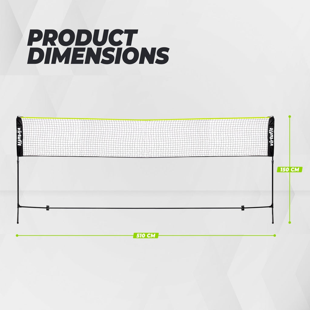 VirtuFit Badminton- en Tennisnet - 510 cm - Inclusief draagtas