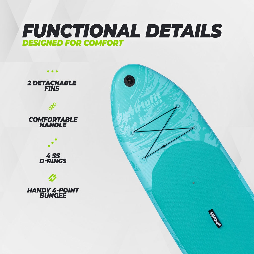Virtufit Supboard Surfer 305 - Turquoise - Inclusief Windzeil en accessoires - Tweedekans