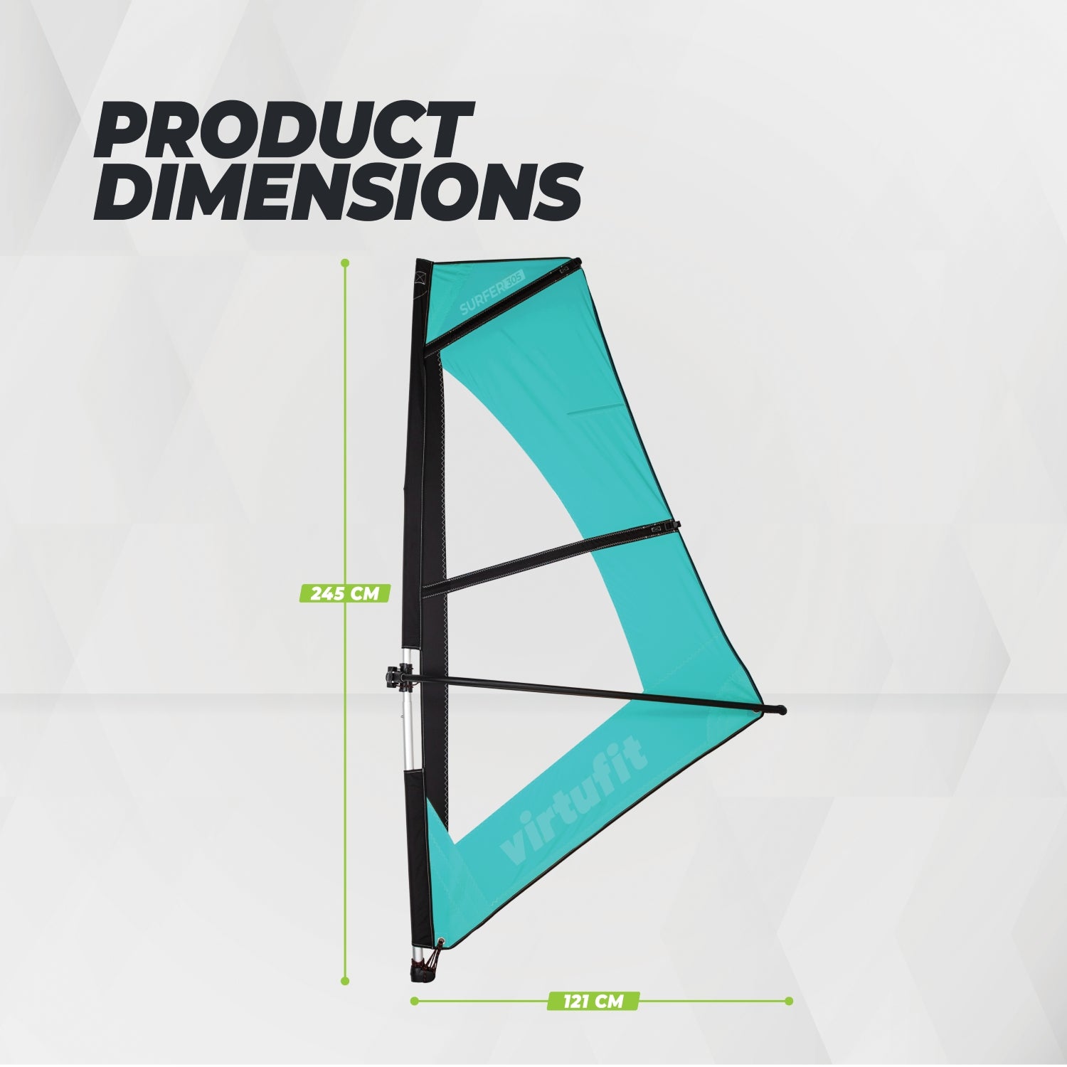 Virtufit Supboard Surfer 305 - Turquoise - Inclusief Windzeil en accessoires - Tweedekans