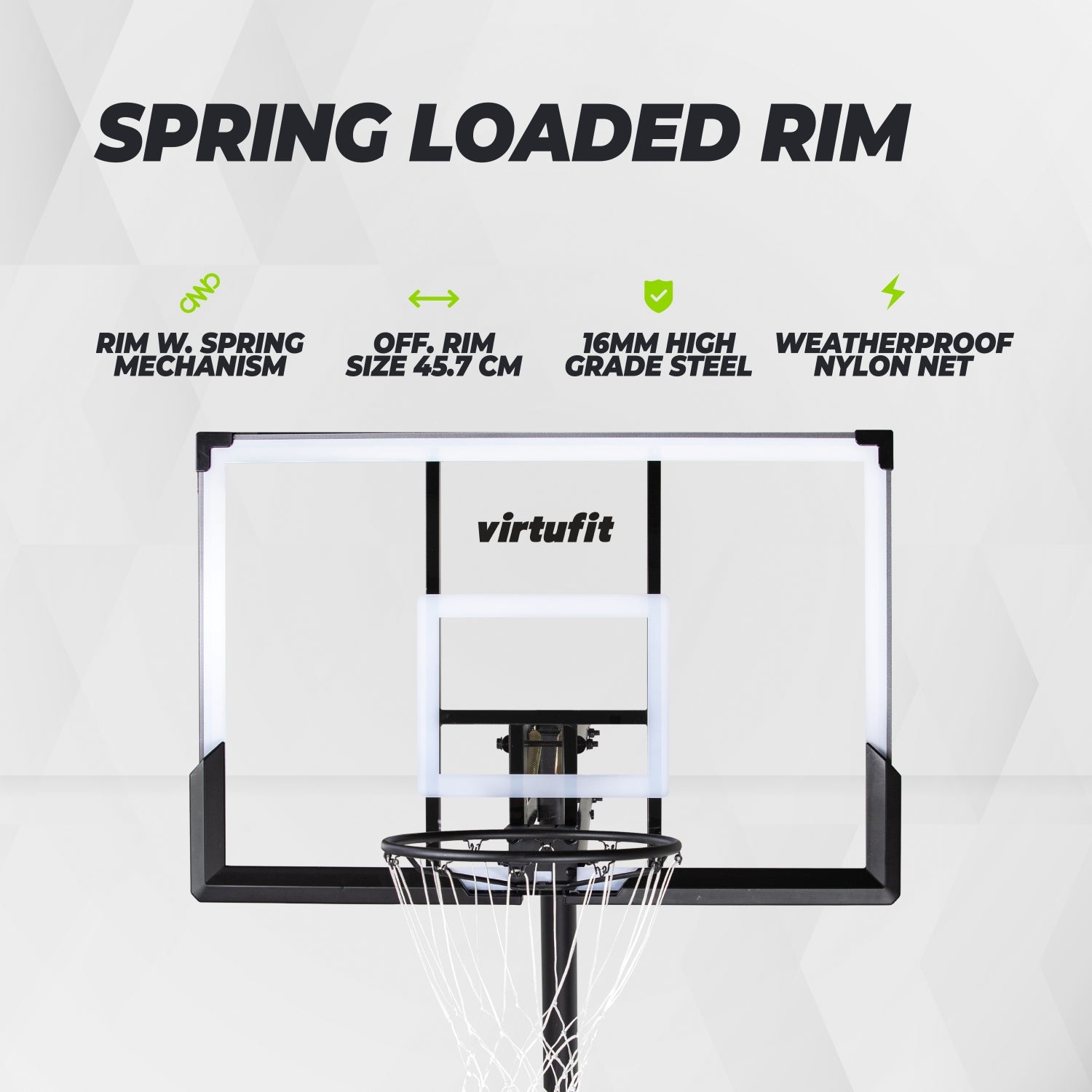 VirtuFit Premium Verstelbare Basketbalpaal - 245 tot 305 cm