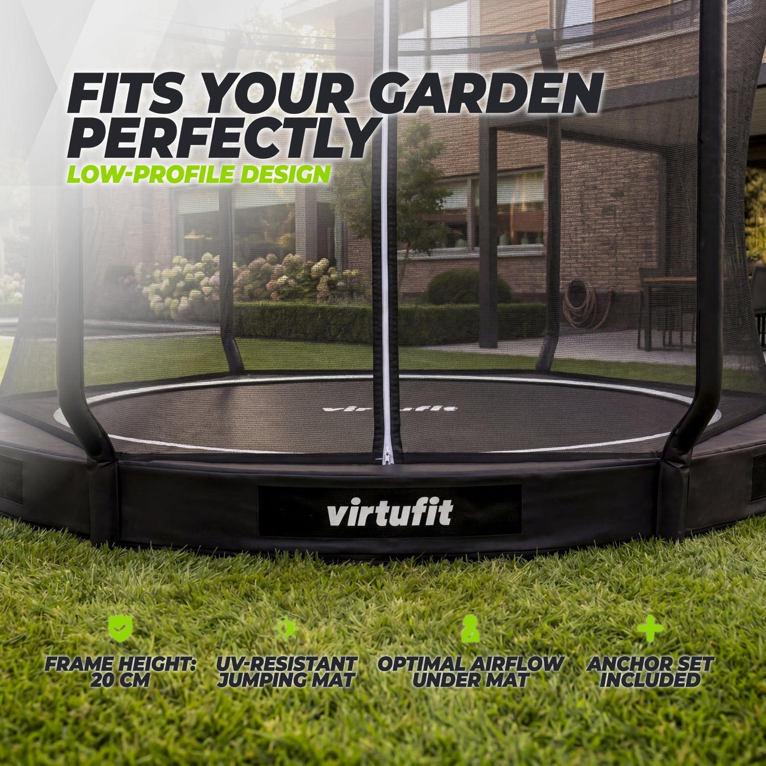 VirtuFit Inground Trampoline 305 cm - Inclusief Veiligheidsnet