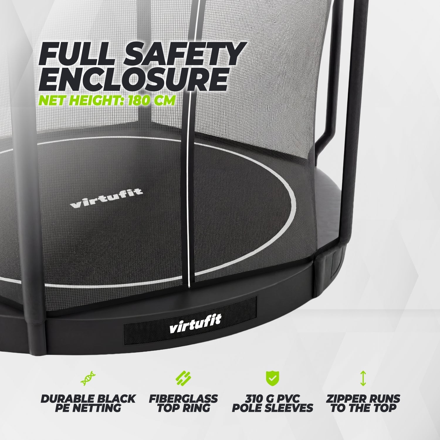 VirtuFit Inground Trampoline 305 cm - Inclusief Veiligheidsnet - Tweedekans