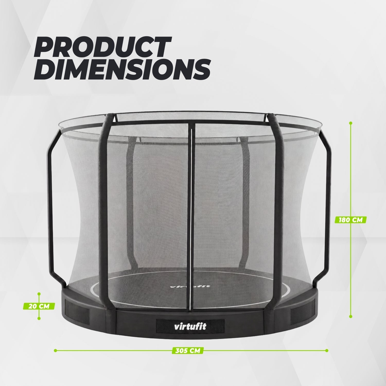 VirtuFit Inground Trampoline 305 cm - Inclusief Veiligheidsnet - Tweedekans