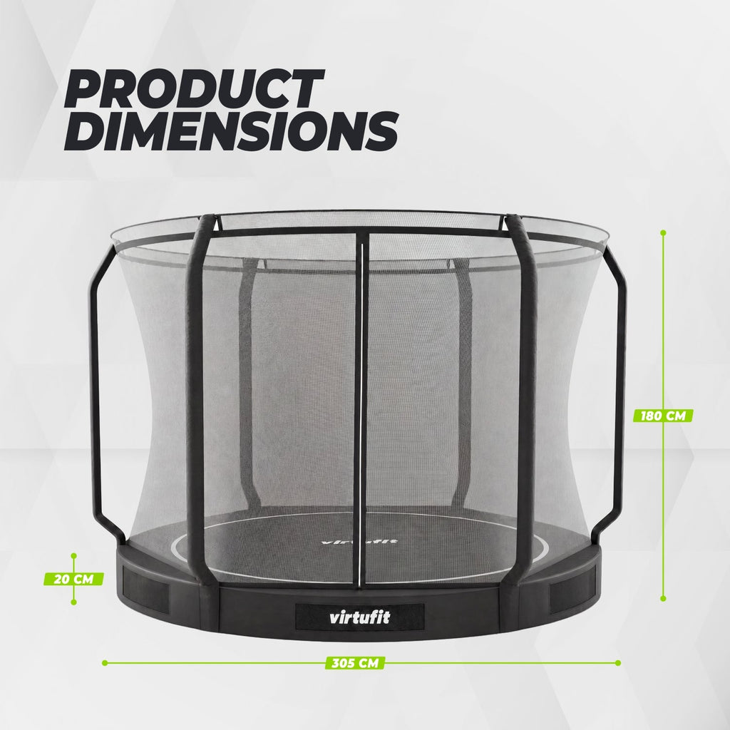 VirtuFit Inground Trampoline 305 cm - Inclusief Veiligheidsnet