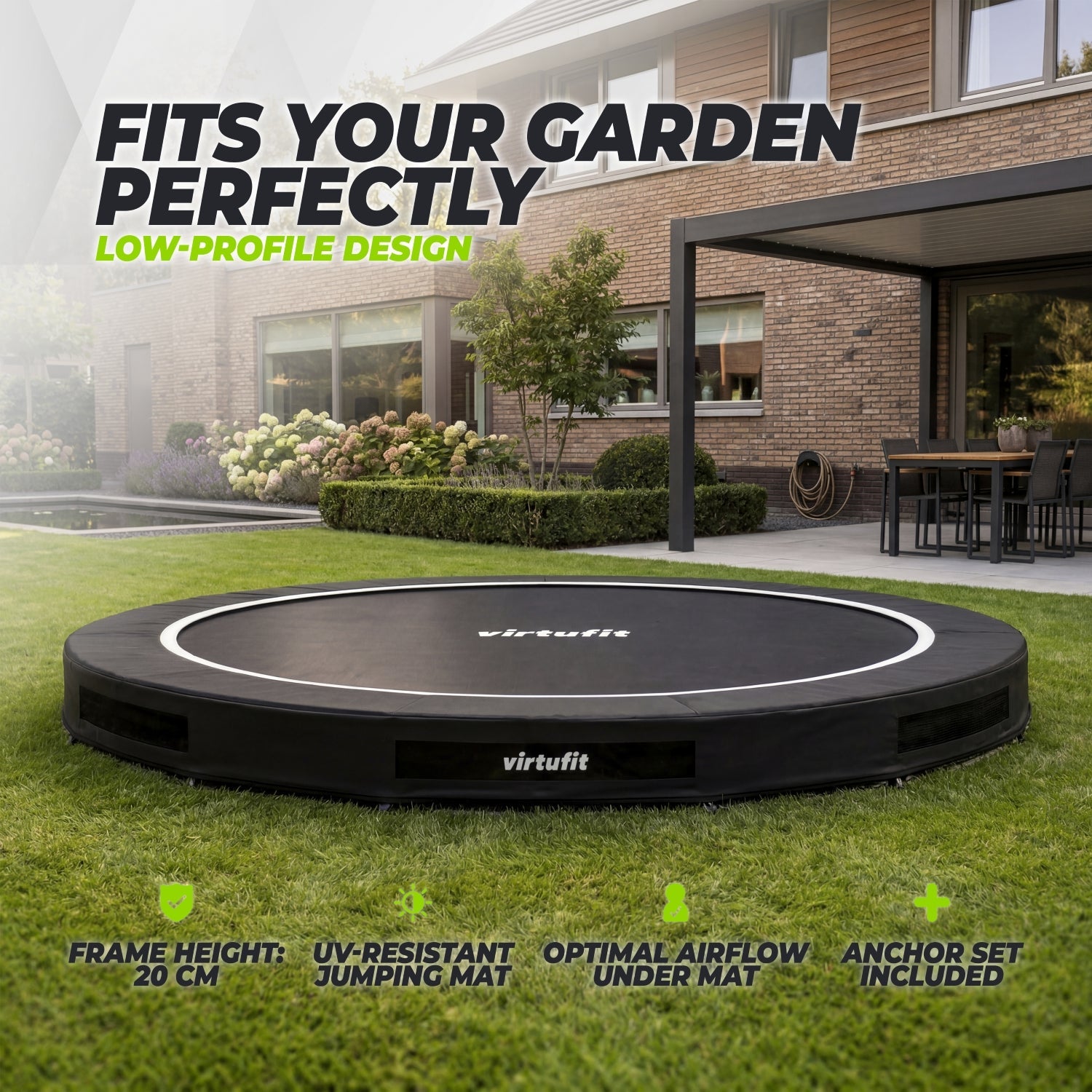 VirtuFit Inground Trampoline 305 cm - Zonder Veiligheidsnet