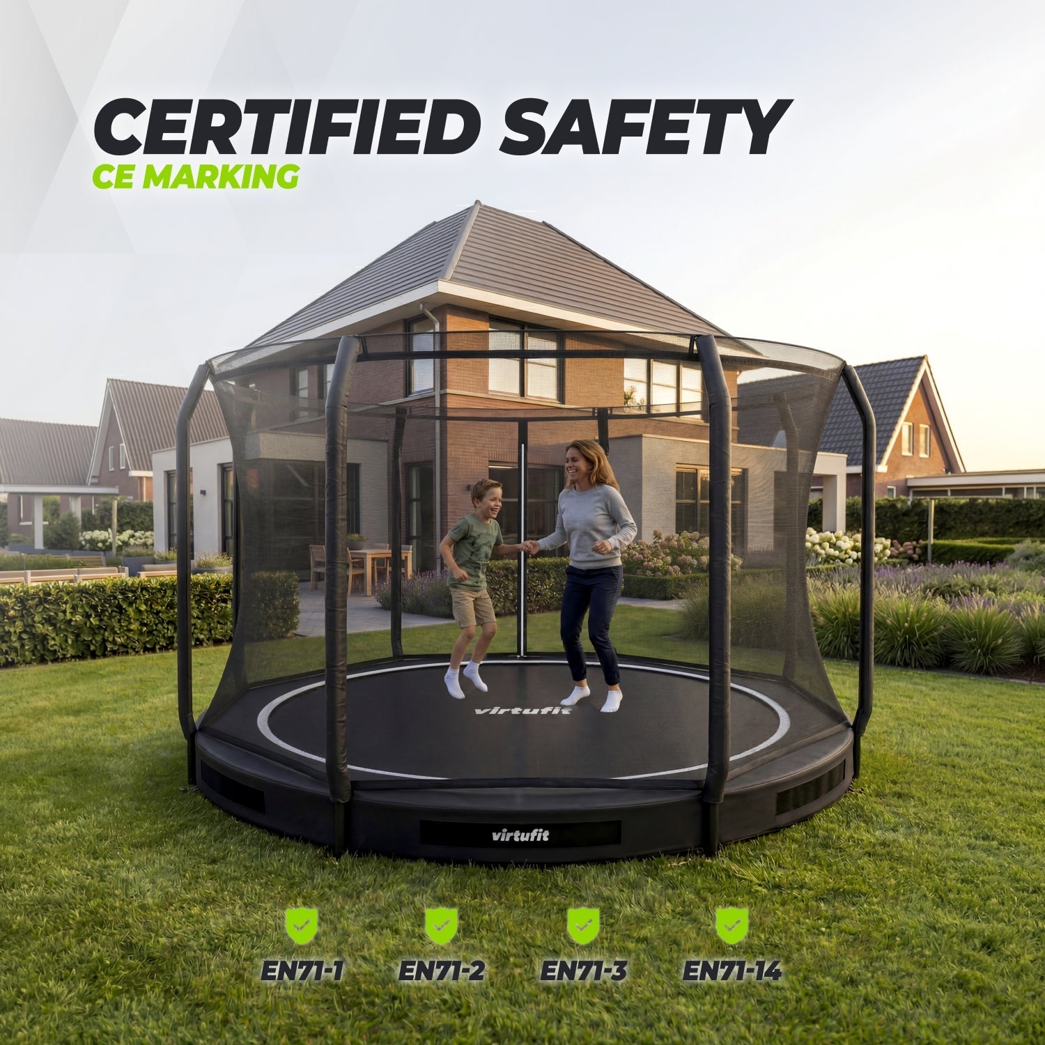 VirtuFit Inground Trampoline 366 cm cm Inclusief Veiligheidsnet