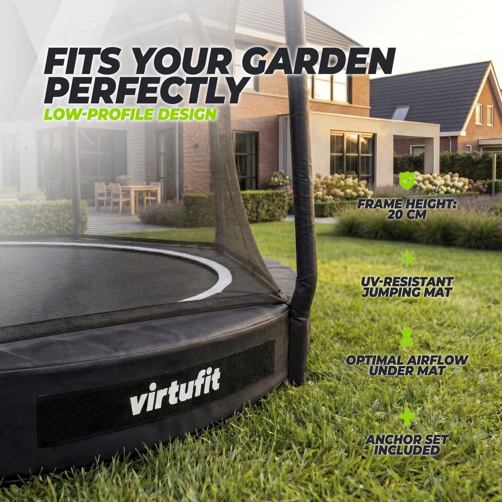 VirtuFit Inground Trampoline 366 cm cm Inclusief Veiligheidsnet