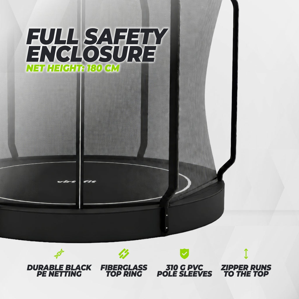 VirtuFit Flatground Trampoline 251 cm Inclusief Veiligheidsnet