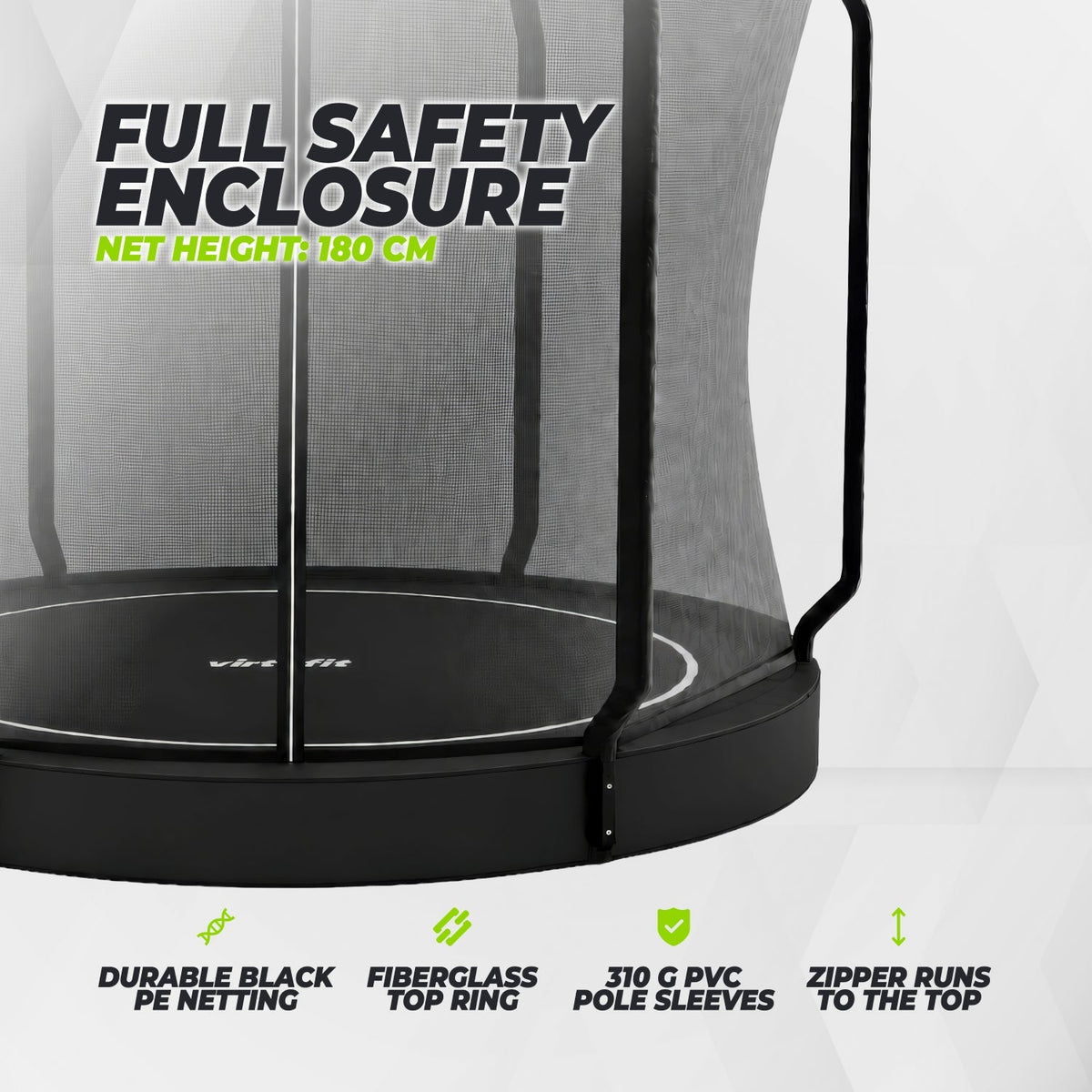 VirtuFit Groundlevel Trampoline 251 cm Inclusief Veiligheidsnet