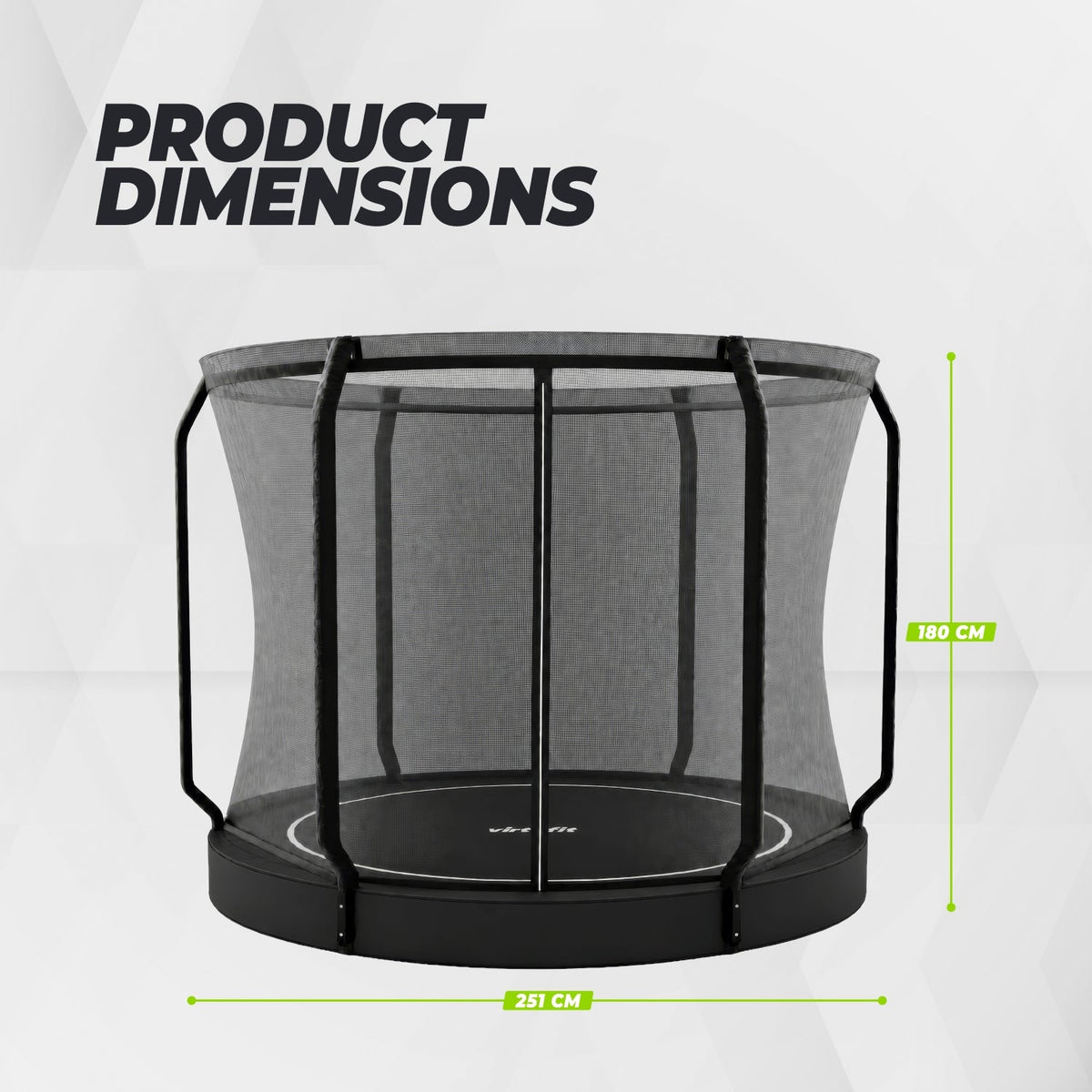 VirtuFit Groundlevel Trampoline 251 cm Inclusief Veiligheidsnet