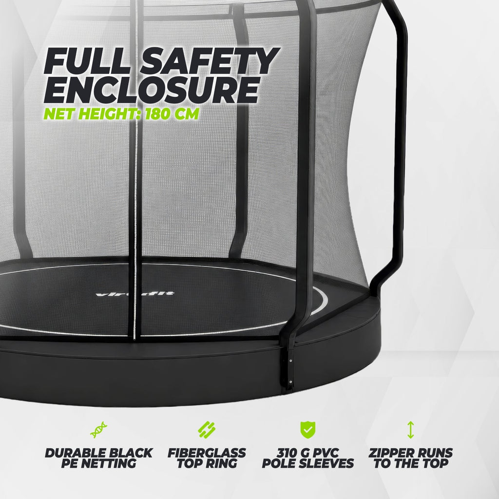 VirtuFit Flatground Trampoline 305 cm Inclusief Veiligheidsnet