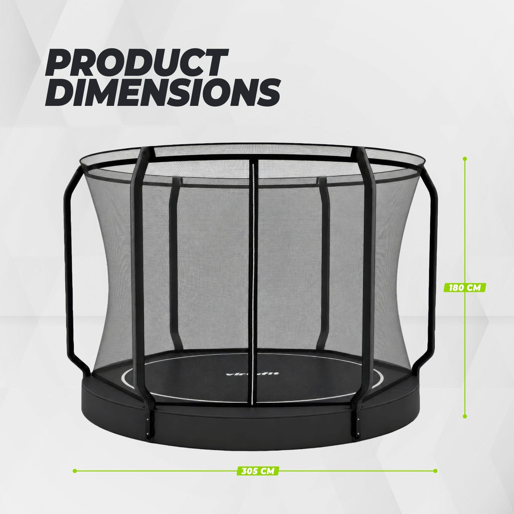 VirtuFit Flatground Trampoline 305 cm Inclusief Veiligheidsnet