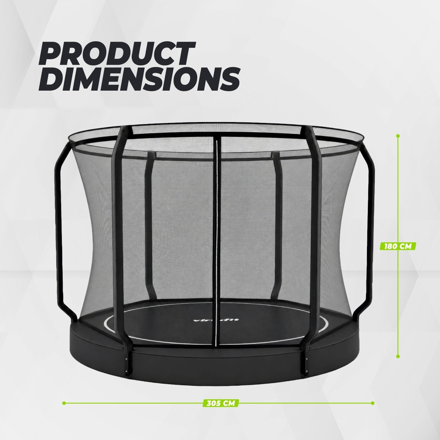 VirtuFit Flatground Trampoline 305 cm Inclusief Veiligheidsnet