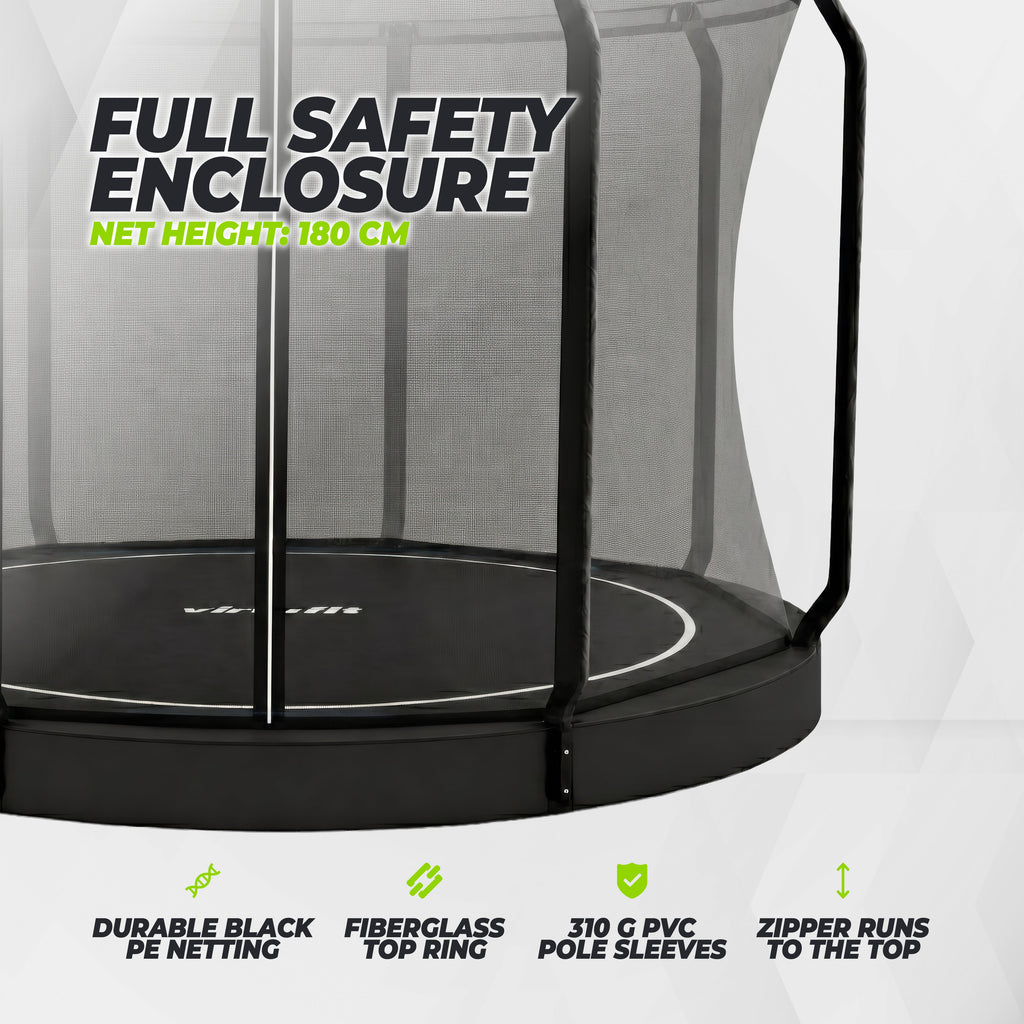 VirtuFit Flatground Trampoline 366 cm - inclusief veiligheidsnet