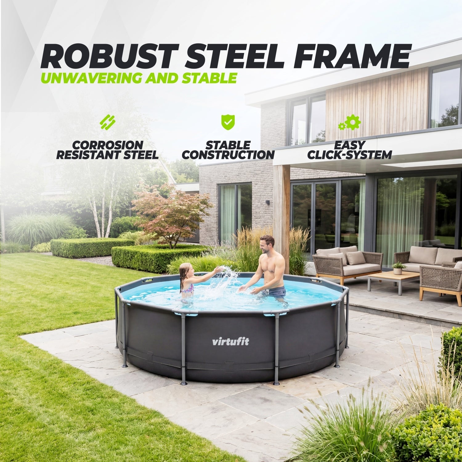 VirtuFit Rond Zwembad - 244 cm - Inclusief Filterpomp - Tweedekans