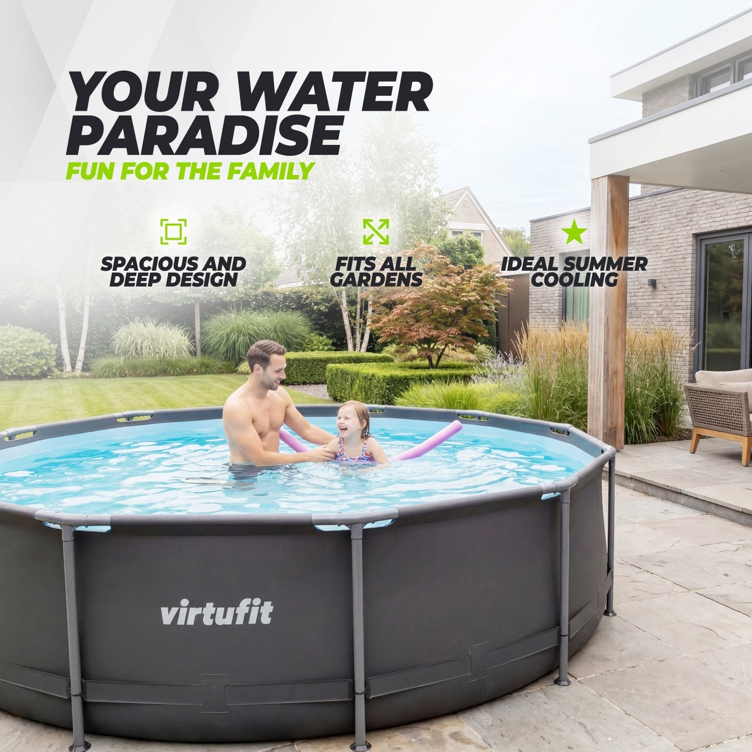 VirtuFit Rond Zwembad - 244 cm - Inclusief Filterpomp - Tweedekans