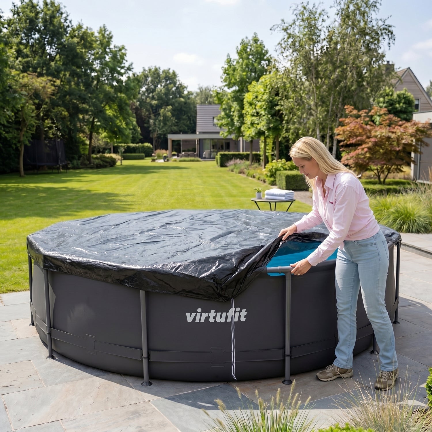VirtuFit Zwembad Afdekzeil Ø305 cm - Universeel - Tweedekans