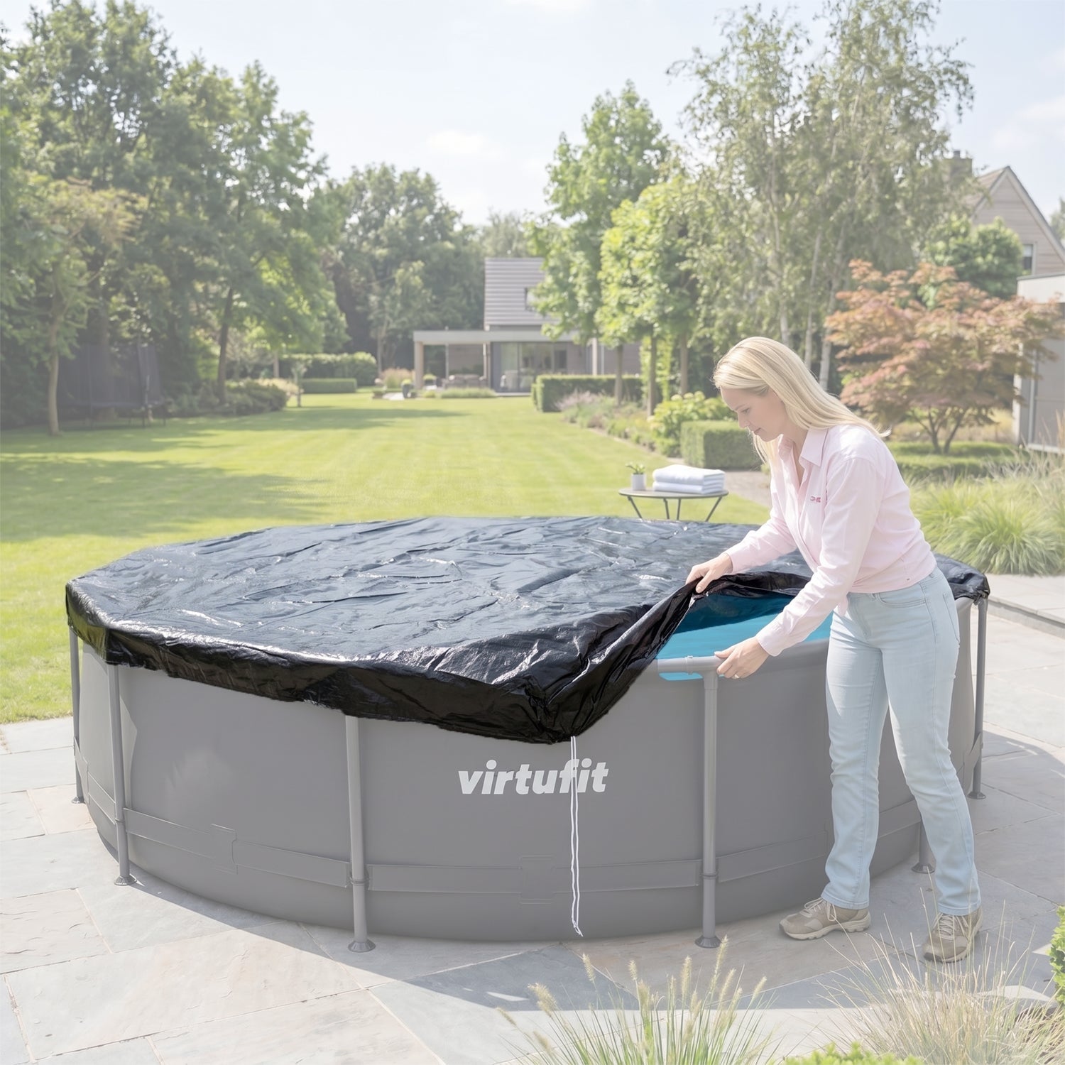 VirtuFit Zwembad Afdekzeil Ø305 cm - Universeel - Tweedekans