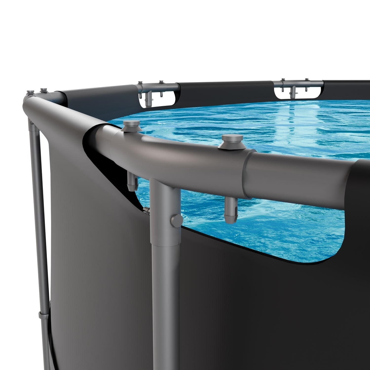 VirtuFit Rond Zwembad - Ø366 x 100 cm - Antraciet - Inclusief Filterpomp - Tweedekans