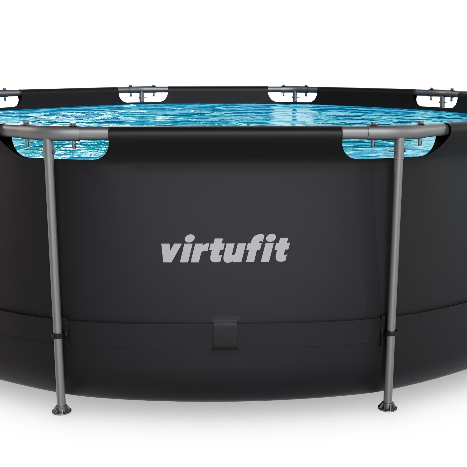 VirtuFit Rond Zwembad - Ø366 x 100 cm - Antraciet - Inclusief Filterpomp - Tweedekans