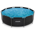 VirtuFit Rond Zwembad - Ø366 x 100 cm - Antraciet - Inclusief Filterpomp - Tweedekans