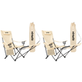 VirtuFit Campingstoel opvouwbaar met voetsteun - Strandstoel - Beige - Set van 2 - Hoofdafbeelding