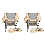 VirtuFit Camping Stoel Compact - Opvouwbaar - Beige - Set van 2