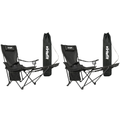 VirtuFit Campingstoel opvouwbaar met voetsteun - Strandstoel - Zwart - Set van 2