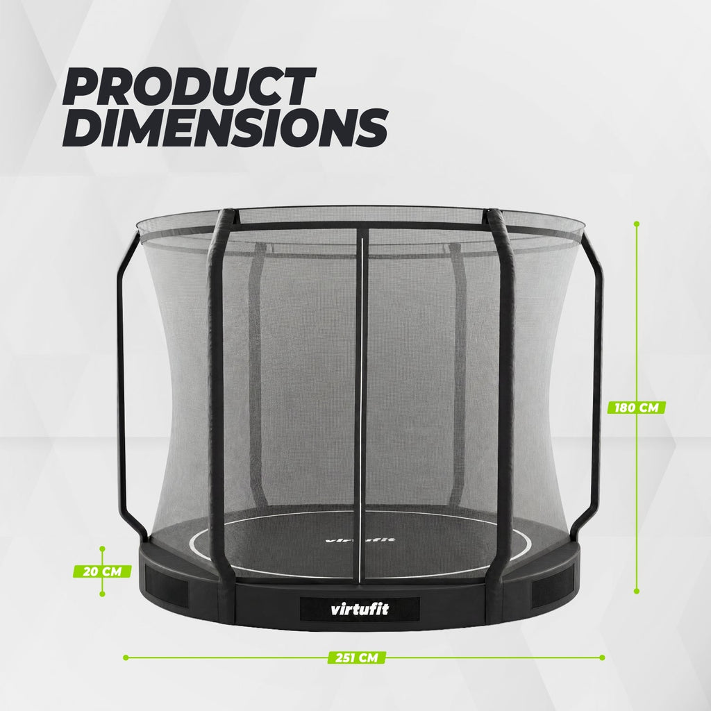 VirtuFit Inground Trampoline 251 cm Inclusief Veiligheidsnet
