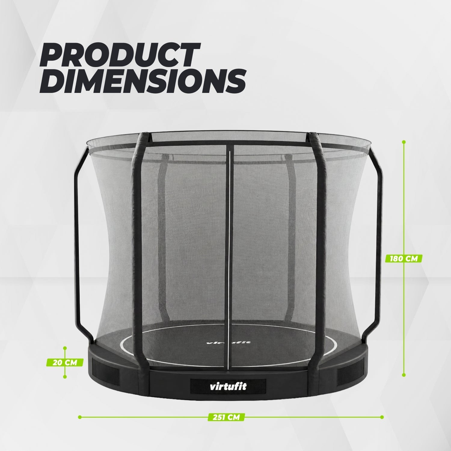VirtuFit Inground Trampoline 251 cm Inclusief Veiligheidsnet