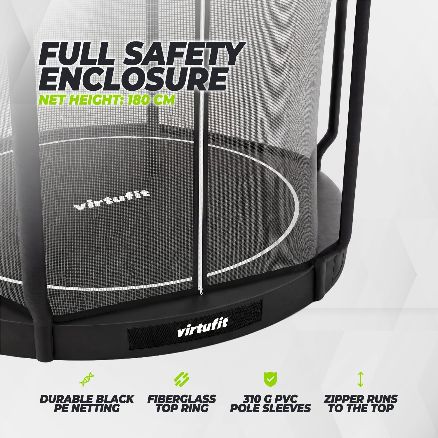 VirtuFit Inground Trampoline 251 cm Inclusief Veiligheidsnet - Tweedekans