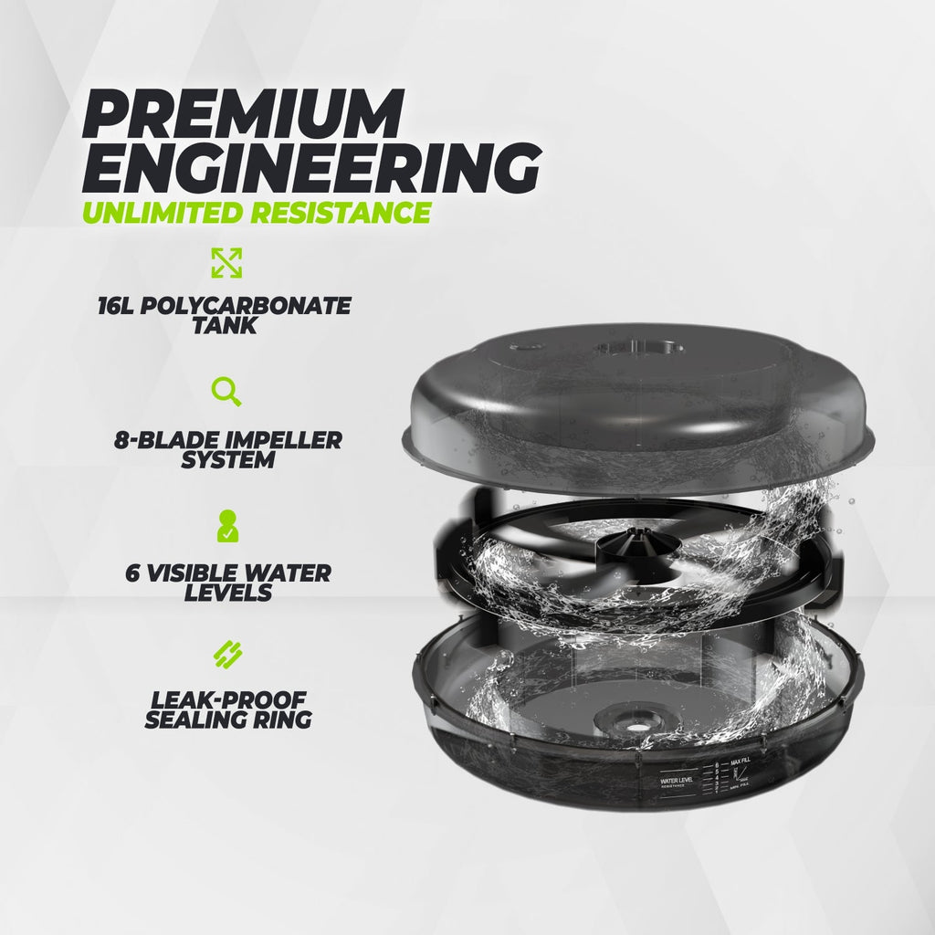 VirtuFit Elite Water Resistance Roeitrainer - Black Edition