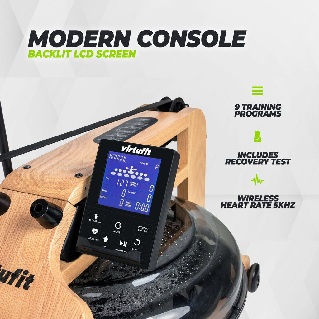 VirtuFit Elite Water Resistance Houten Roeitrainer - Hout/Oak