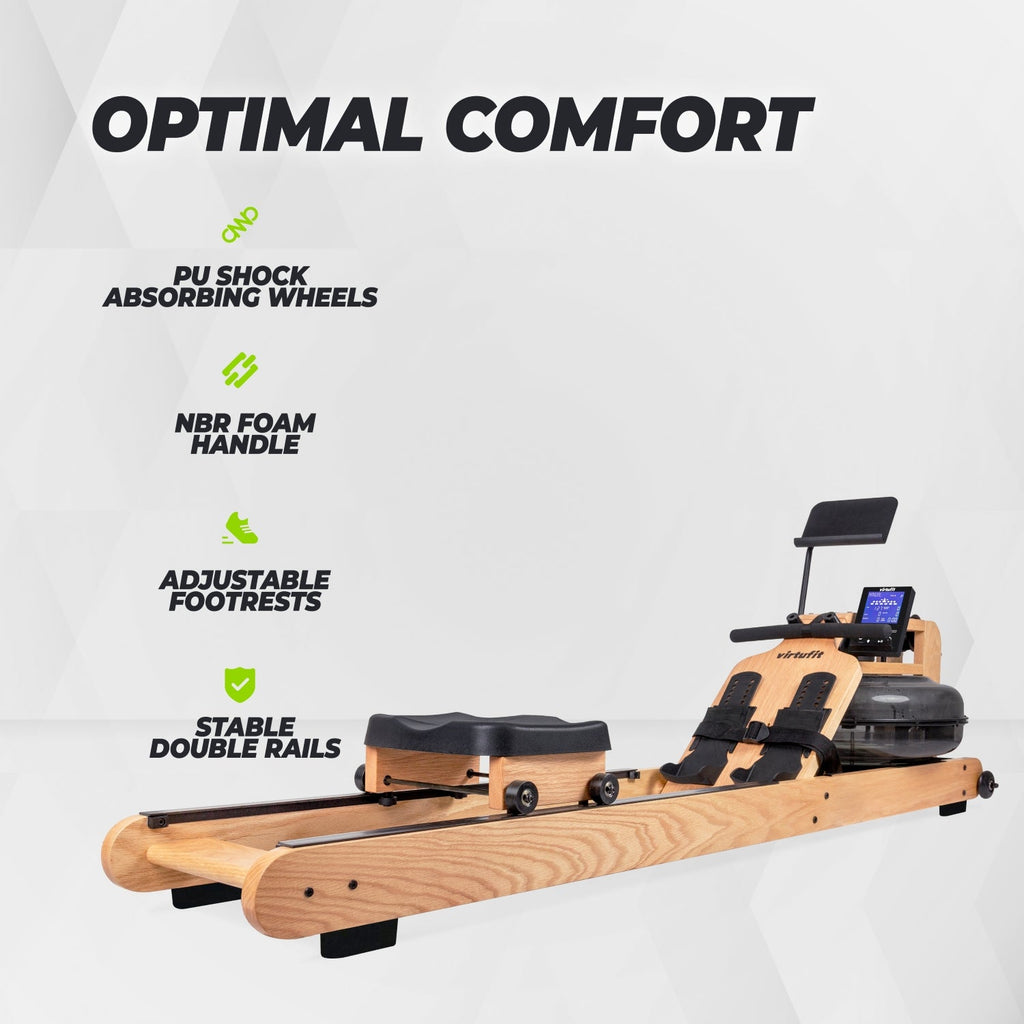 VirtuFit Elite Water Resistance Houten Roeitrainer - Hout/Oak