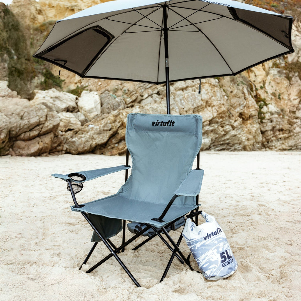 VirtuFit Opvouwbare Camping Stoel - Beige - Set van 2