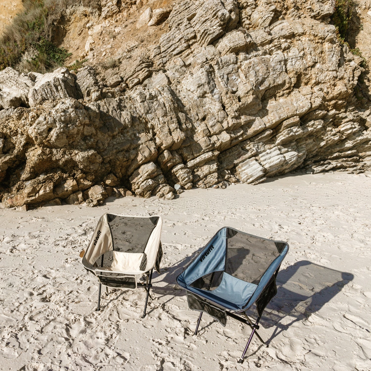 VirtuFit Camping Stoel Compact - Opvouwbaar - Zwart - Set van 2