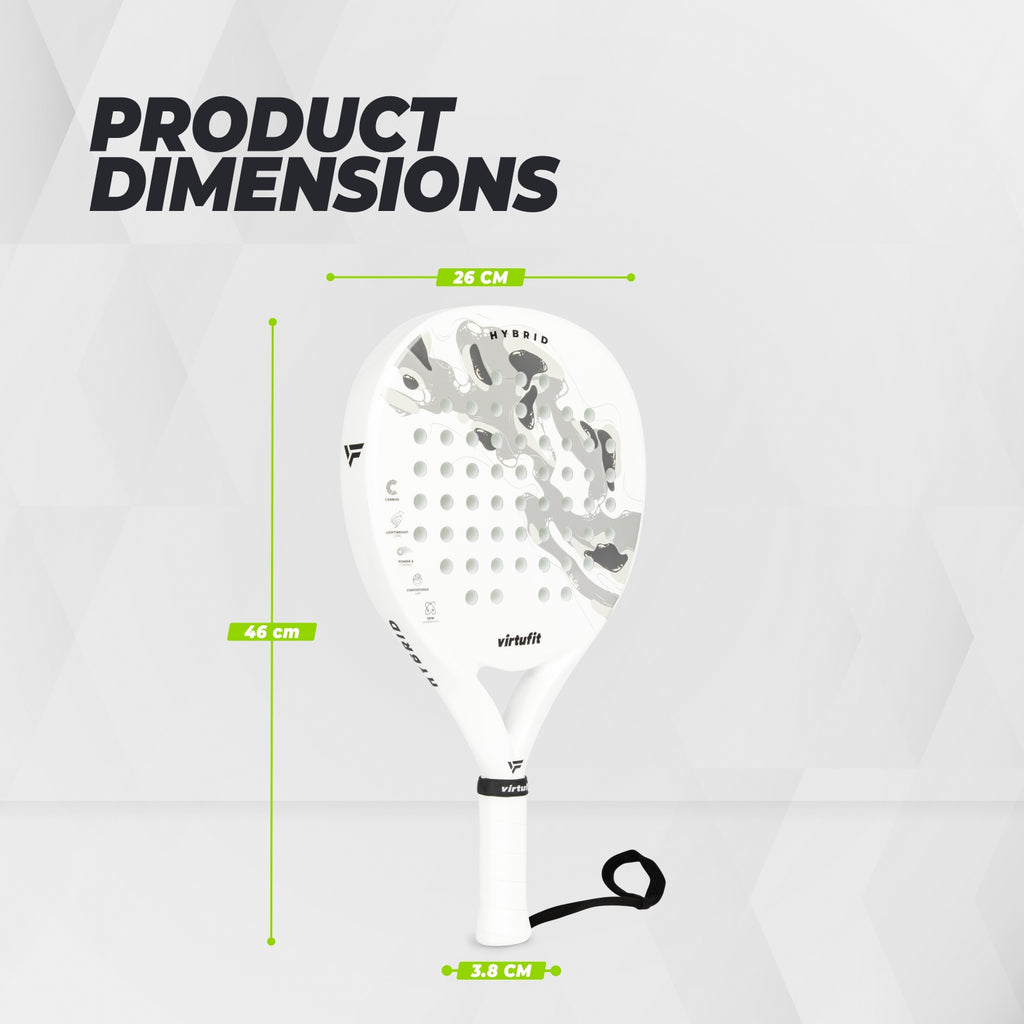 VirtuFit Hybrid Padel Racket - Wit - Grijs