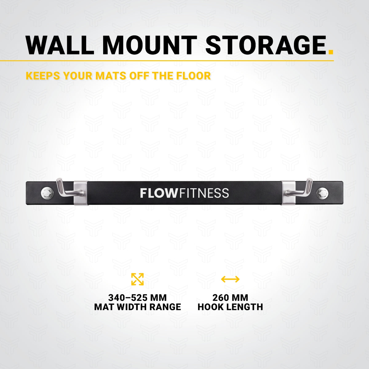 Flow Fitness Wandrek voor Fitnessmatten - Opbergrek - Wandmontage