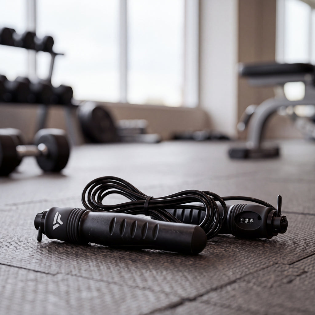 VirtuFit Verstelbaar Springtouw - Met teller - Zwart/Grijs