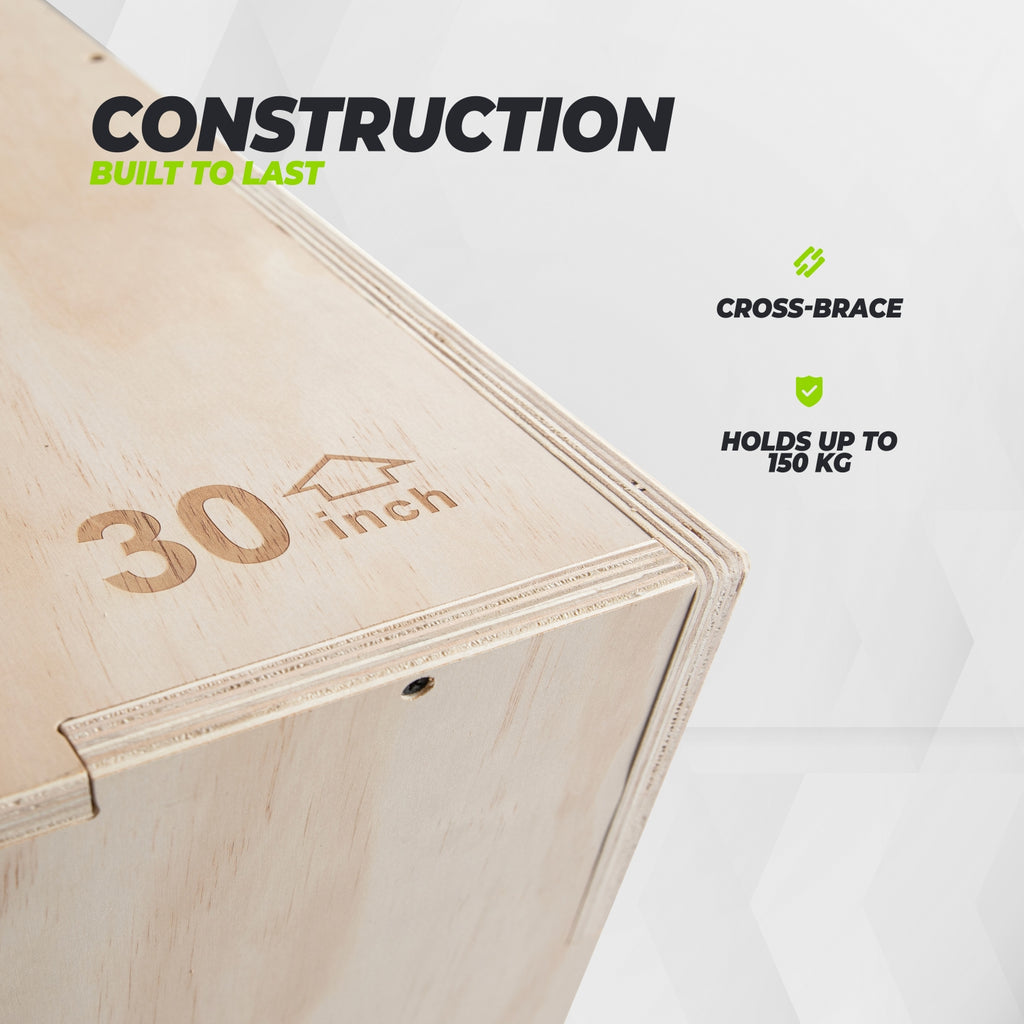 VirtuFit Houten Plyo Box 3-in-1 - Groot - 50 x 60 x 75 cm