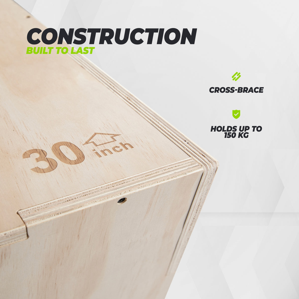 VirtuFit Houten Plyo Box 3-in-1 - Groot - 50 x 60 x 75 cm