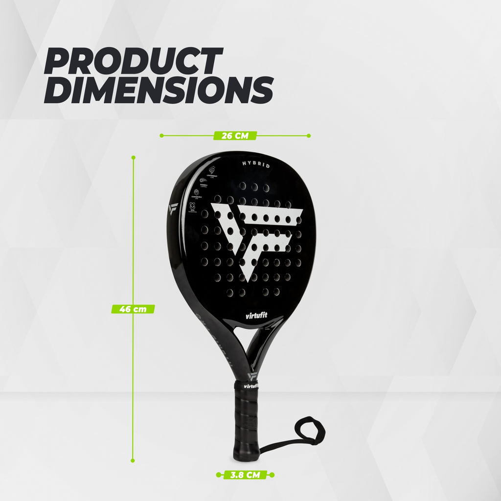 VirtuFit Hybrid Padel Racket - Zwart - Silver