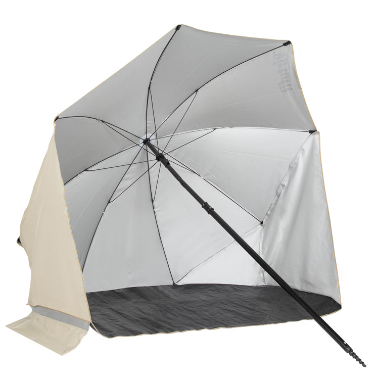 VirtuFit Strandparasol - Windscherm - Strandtent - 160 cm - Beige - Tweedekans