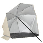 VirtuFit Strandparasol - Windscherm - Strandtent - 160 cm - Beige - Tweedekans