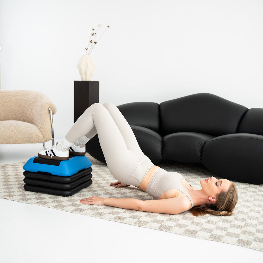HMS Fitness Mini Aerobic Step - Zwart/Blauw - Tweedekans