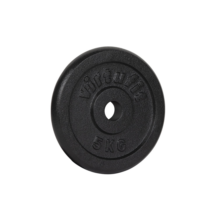 VirtuFit Gietijzeren Halterschijf - Halter gewicht - 30 mm - 5 kg - Zwart - Tweedekans