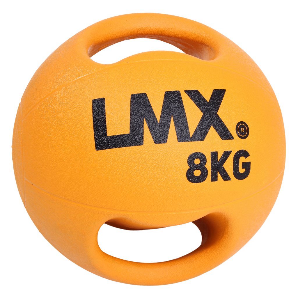 Lifemaxx LMX Medicijn bal - Double Handle Medicine Ball - 8 kg - Oranje