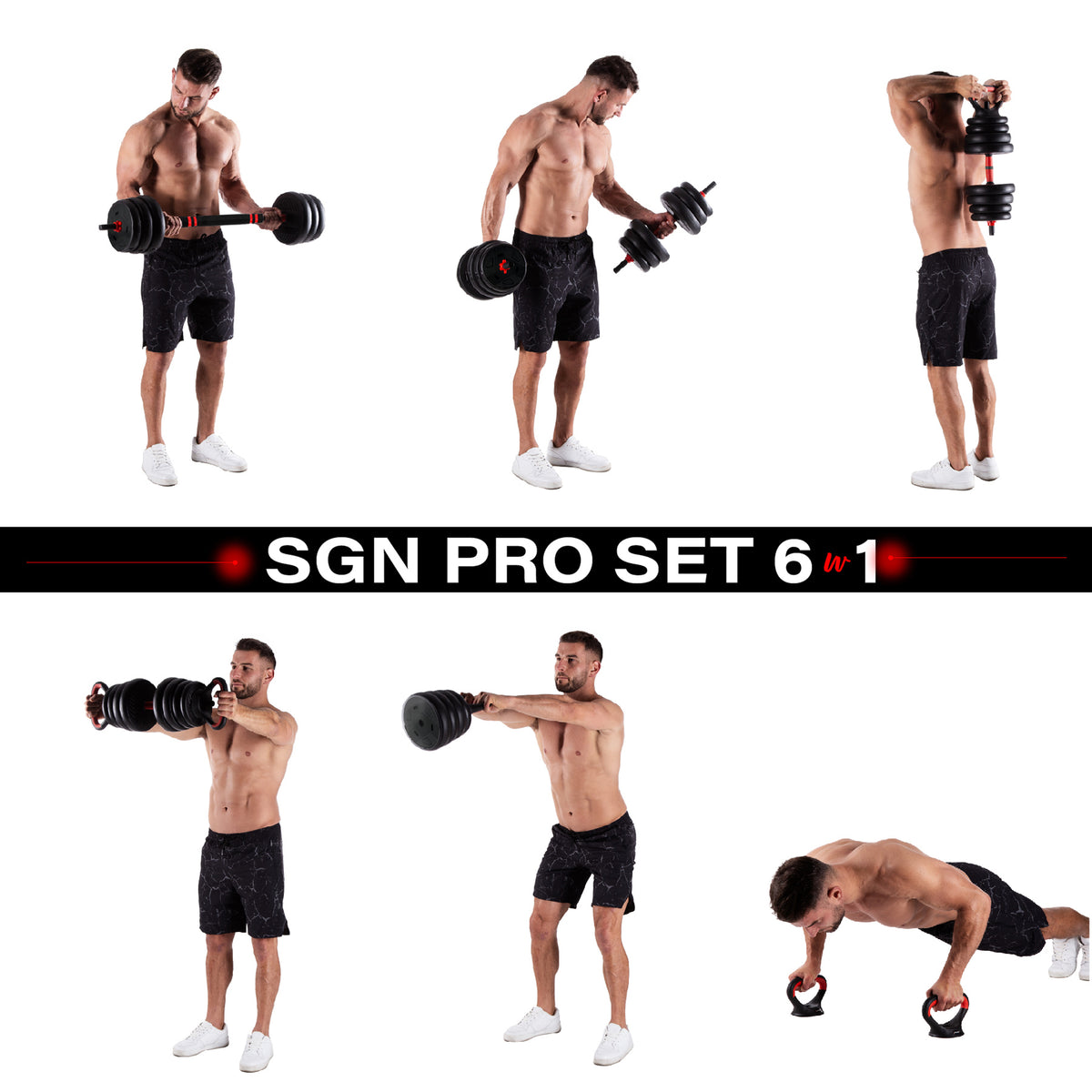 HMS 6-in-1 Krachttraining Set - 20 kg - Tweedekans