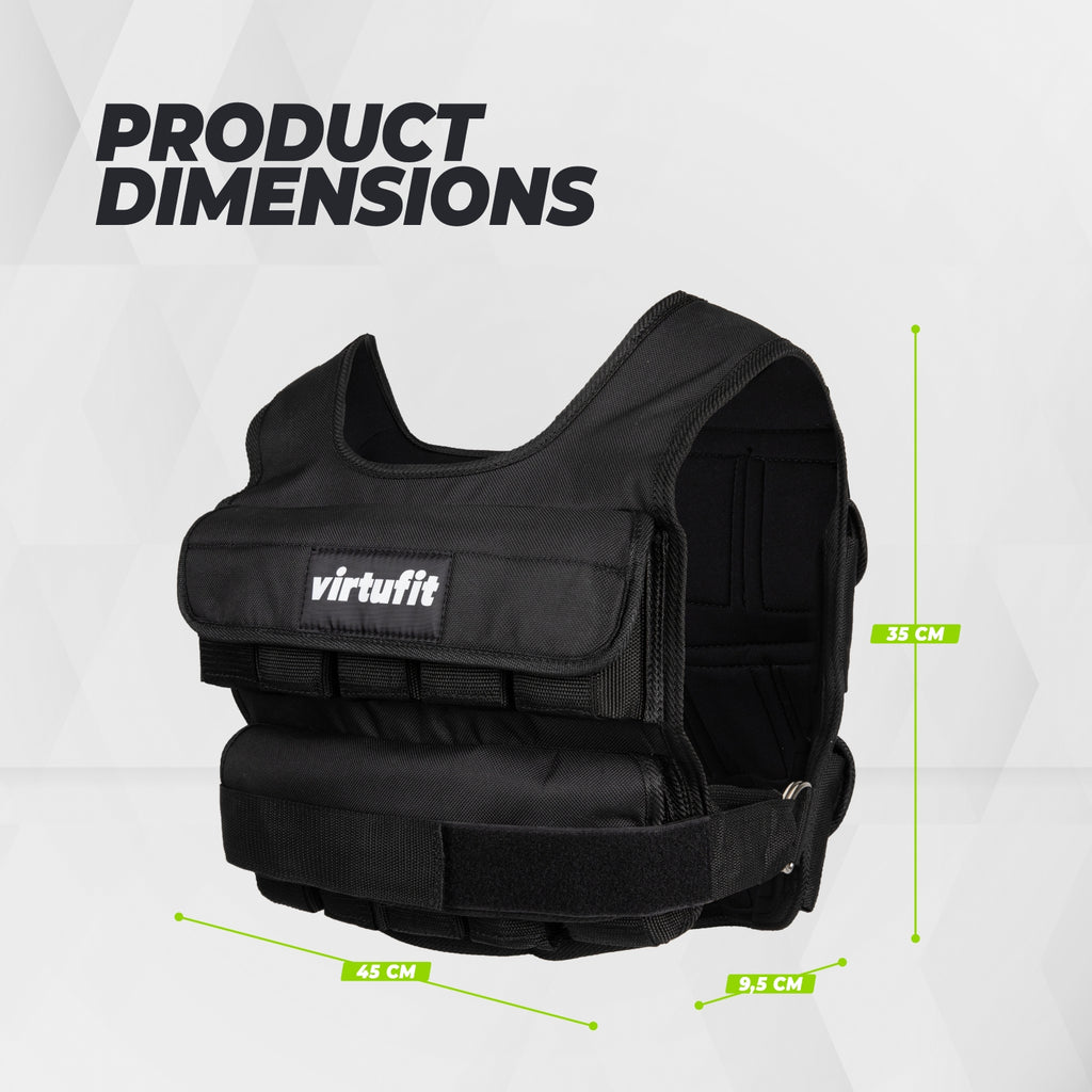 VirtuFit Verstelbaar Gewichtsvest Pro - 10 kg - Zwart